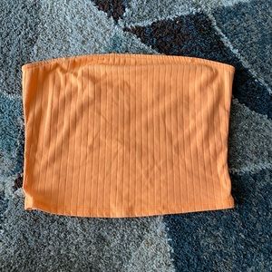 Orange strapless crop